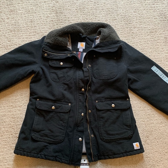 Carhartt Jackets & Blazers - Women's Carhartt Jacket - Wesley Carhartt Brown Weathered Duck Full Zip Jacket